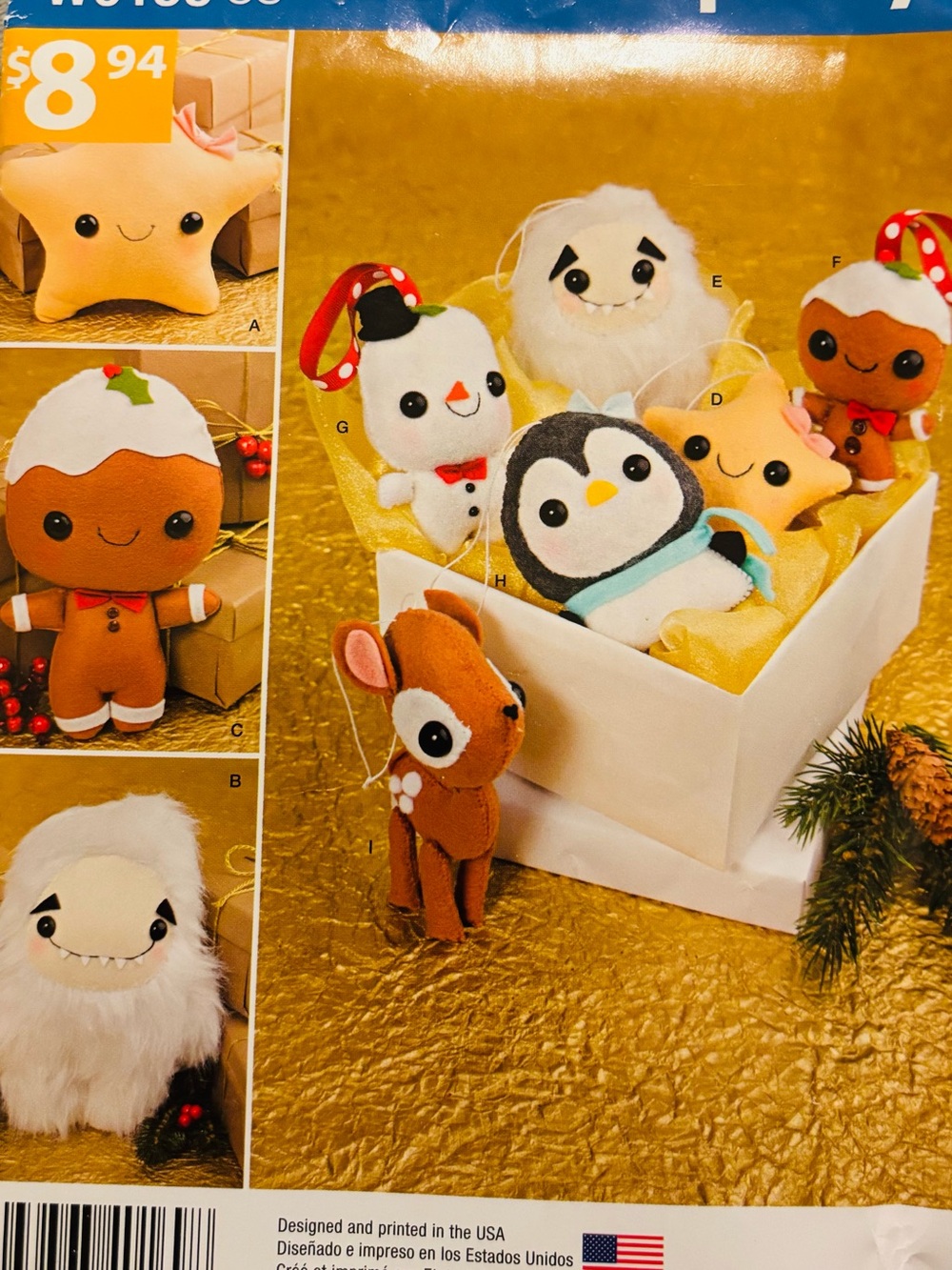 Simplicity W0169 Stuffed Animal and Ornament New Uncut